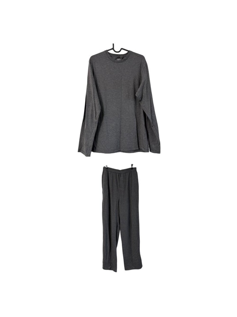 Quince Dark Gray Dream Lounge Oversized Long Sleeve Pajama Set Womens Medium